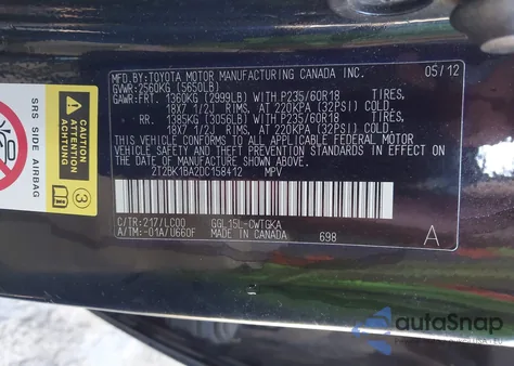2013 Lexus Rx 350 from USA, damaged, VIN 2T2BK1BA2DC158412